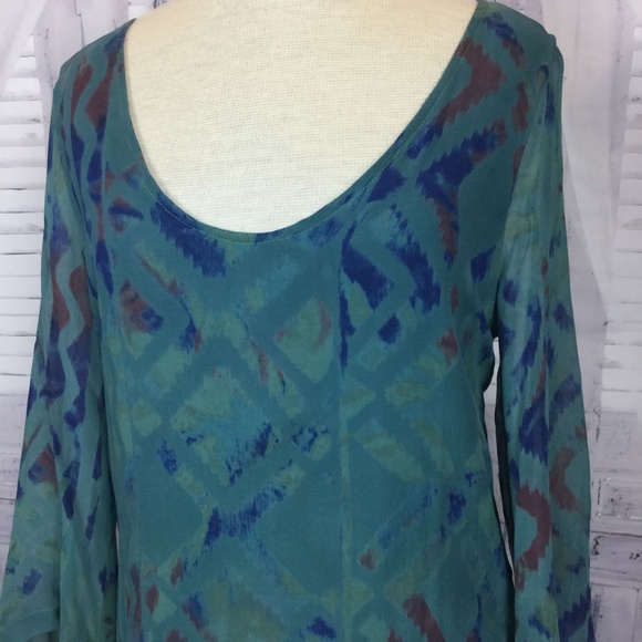 Gypsy 05 Silk Blue Green Midi Dress S - Picture 2 of 8